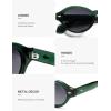 imageSOJOS Retro Oval Polarized Sunglasses for Women Men Chic Trendy 90s Sunnies Shades UV protection Sun GlassesGreen Frame Grey Grading Lens