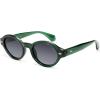 imageSOJOS Retro Oval Polarized Sunglasses for Women Men Chic Trendy 90s Sunnies Shades UV protection Sun GlassesGreen Frame Grey Grading Lens