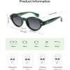 imageSOJOS Retro Oval Polarized Sunglasses for Women Men Chic Trendy 90s Sunnies Shades UV protection Sun GlassesGreen Frame Grey Grading Lens