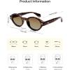 imageSOJOS Retro Oval Polarized Sunglasses for Women Men Chic Trendy 90s Sunnies Shades UV protection Sun GlassesTortoise Frame Brown Grading Lens