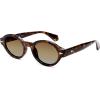 imageSOJOS Retro Oval Polarized Sunglasses for Women Men Chic Trendy 90s Sunnies Shades UV protection Sun GlassesTortoise Frame Brown Grading Lens