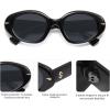 imageSOJOS Retro Polarized Large Oval Sunglasses Womens Mens Trendy UV400 Sun Glasses 80s 90s Shades SJ2365Black