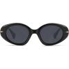 imageSOJOS Retro Polarized Large Oval Sunglasses Womens Mens Trendy UV400 Sun Glasses 80s 90s Shades SJ2365Black