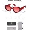 imageSOJOS Retro Polarized Large Oval Sunglasses Womens Mens Trendy UV400 Sun Glasses 80s 90s Shades SJ2365Red