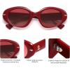 imageSOJOS Retro Polarized Large Oval Sunglasses Womens Mens Trendy UV400 Sun Glasses 80s 90s Shades SJ2365Red
