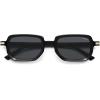 imageSOJOS Retro Polarized Rectangle 70s Sunglasses for Women MenTrendy Hexagon 80s 90s Shades SJ2625Black Frame Grey Lens