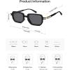 imageSOJOS Retro Polarized Rectangle 70s Sunglasses for Women MenTrendy Hexagon 80s 90s Shades SJ2625Black Frame Grey Lens