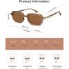 imageSOJOS Retro Polarized Rectangle 70s Sunglasses for Women MenTrendy Hexagon 80s 90s Shades SJ2625Brown Frame Brown Lens