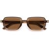 imageSOJOS Retro Polarized Rectangle 70s Sunglasses for Women MenTrendy Hexagon 80s 90s Shades SJ2625Brown Frame Brown Lens