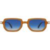 imageSOJOS Retro Polarized Rectangle 70s Sunglasses for Women MenTrendy Hexagon 80s 90s Shades SJ2625Orange Frame Blue Grading Lens