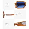 imageSOJOS Retro Polarized Rectangle 70s Sunglasses for Women MenTrendy Hexagon 80s 90s Shades SJ2625Orange Frame Blue Grading Lens