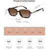 imageSOJOS Retro Polarized Rectangle 70s Sunglasses for Women MenTrendy Hexagon 80s 90s Shades SJ2625Tortoise Frame Brown Grading Lens