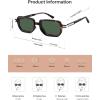 imageSOJOS Retro Polarized Rectangle 70s Sunglasses for Women MenTrendy Hexagon 80s 90s Shades SJ2625Tortoise Frame Green Lens