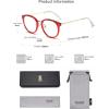 imageSOJOS Retro Round TR90 Blue Light Reading Glasses Womens Mens Readers Computer Glasses Eyewear Frame SJ9001C3 Clear Red Frame