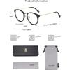imageSOJOS Retro Round TR90 Blue Light Reading Glasses Womens Mens Readers Computer Glasses Eyewear Frame SJ9001C5 Black Frame