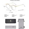 imageSOJOS Retro Round TR90 Blue Light Reading Glasses Womens Mens Readers Computer Glasses Eyewear Frame SJ9001C7 Clear Frame