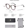 imageSOJOS Retro Round TR90 Blue Light Reading Glasses Womens Mens Readers Computer Glasses Eyewear Frame SJ9001C9 Purple Tortoise Frame