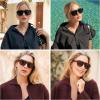 imageSOJOS Retro Small Square Polarized Aviator Sunglasses for Women Men Trendy Rectangle Teenager Sunnies SJ2271BlackGrey