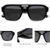 imageSOJOS Retro Small Square Polarized Aviator Sunglasses for Women Men Trendy Rectangle Teenager Sunnies SJ2271BlackGrey