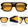 imageSOJOS Retro Small Square Polarized Aviator Sunglasses for Women Men Trendy Rectangle Teenager Sunnies SJ2271BlackYellow