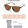 imageSOJOS Small Rounded Square Polarized Sunglasses for Women Men Vintage Style UV400 Lens SJ2637BrownBrown