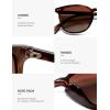 imageSOJOS Small Rounded Square Polarized Sunglasses for Women Men Vintage Style UV400 Lens SJ2637TortoiseGradient Brown