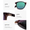 imageSOJOS Small Rounded Square Polarized Sunglasses for Women Men Vintage Style UV400 Lens SJ2637TortoiseGreenish Blue