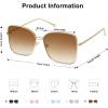 imageSOJOS Trendy Square Oversized Sunglasses Womens Mens UV400 Big Large Designer Shades SJ1082GoldBrown