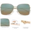 imageSOJOS Trendy Square Oversized Sunglasses Womens Mens UV400 Big Large Designer Shades SJ1082GoldGreen Gradient Brown