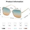 imageSOJOS Trendy Square Oversized Sunglasses Womens Mens UV400 Big Large Designer Shades SJ1082GoldGreen Gradient Brown