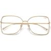 imageSOJOS Trendy Square Oversized Sunglasses Womens Mens UV400 Big Large Designer Shades SJ1082Yellow GoldClear