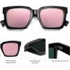 imageSOJOS Trendy Square Polarized Sunglasses for Womens MensRetro Plastic Frame Shades Designer Inspired Sun Glasses SJ2306Pink