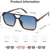 imageSOJOS Trendy Vintage Aviator Square Sunglasses For Womens Mens Retro 70s UV400 Women Sun Glasses SJ2327TortoiseBlue Grading