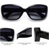 imageSOJOS Vintage Square Sunglasses for Women Polarized UV Protection Havana Frame SJ2111BlackGradient Grey