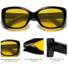 imageSOJOS Vintage Square Sunglasses for Women Polarized UV Protection Havana Frame SJ2111BlackNight Vision