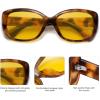 imageSOJOS Vintage Square Sunglasses for Women Polarized UV Protection Havana Frame SJ2111Brown TortoiseNight Vision