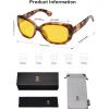imageSOJOS Vintage Square Sunglasses for Women Polarized UV Protection Havana Frame SJ2111Brown TortoiseNight Vision