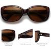 imageSOJOS Vintage Square Sunglasses for Women Polarized UV Protection Havana Frame SJ2111C10tortoiseBrown