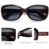 imageSOJOS Vintage Square Sunglasses for Women Polarized UV Protection Havana Frame SJ2111C11tortoise Frame With Grey Lens