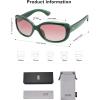 imageSOJOS Vintage Square Sunglasses for Women Polarized UV Protection Havana Frame SJ2111C12green Frame With Pink Grading Lens
