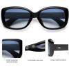 imageSOJOS Vintage Square Sunglasses for Women Polarized UV Protection Havana Frame SJ2111C13black Frame Gradient Blue Lens