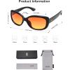 imageSOJOS Vintage Square Sunglasses for Women Polarized UV Protection Havana Frame SJ2111C14black FrameOrange Yellow Lens