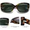 imageSOJOS Vintage Square Sunglasses for Women Polarized UV Protection Havana Frame SJ2111Green TortoiseGreen
