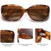imageSOJOS Vintage Square Sunglasses for Women Polarized UV Protection Havana Frame SJ2111TortoiseGradient Brown
