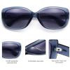 imageSOJOS Vintage Square Sunglasses for Women Polarized UV Protection Havana Frame SJ2111Transparent Blue