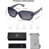 imageSOJOS Vintage Square Sunglasses for Women Polarized UV Protection Havana Frame SJ2111Transparent Blue