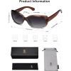 imageSOJOS Vintage Square Sunglasses for Women Polarized UV Protection Havana Frame SJ2111Transparent Brown PurpleGradien Grey