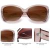 imageSOJOS Vintage Square Sunglasses for Women Polarized UV Protection Havana Frame SJ2111Transparent BrownGradient Brown