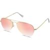 imageSOJOS Mens Womens Aviator Sunglasses Classic Semi Metal Frame INSPIRATION SJ1106Pink