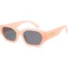 imageSOJOS Polarized Sunglasses Womens Mens Retro Rectangle Sun Glasses Trendy Hexagonal Frame 80s 90s Shades SJ2324Pink